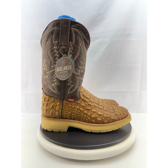 Dingo Death Valley Crocodile‎ Mens Size 9.5D Brown Western Boots Badlands DI608 main image 8